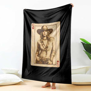 Funny Western Valentine Cowgirl Queen of Hearts Card Throw Blanket TS11 Print Your Wear