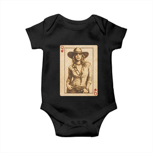 Funny Western Valentine Cowgirl Queen of Hearts Card Baby Onesie TS11 Black Print Your Wear