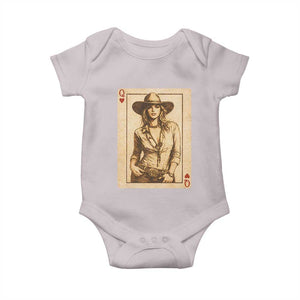 Funny Western Valentine Cowgirl Queen of Hearts Card Baby Onesie TS11 Ice Gray Print Your Wear
