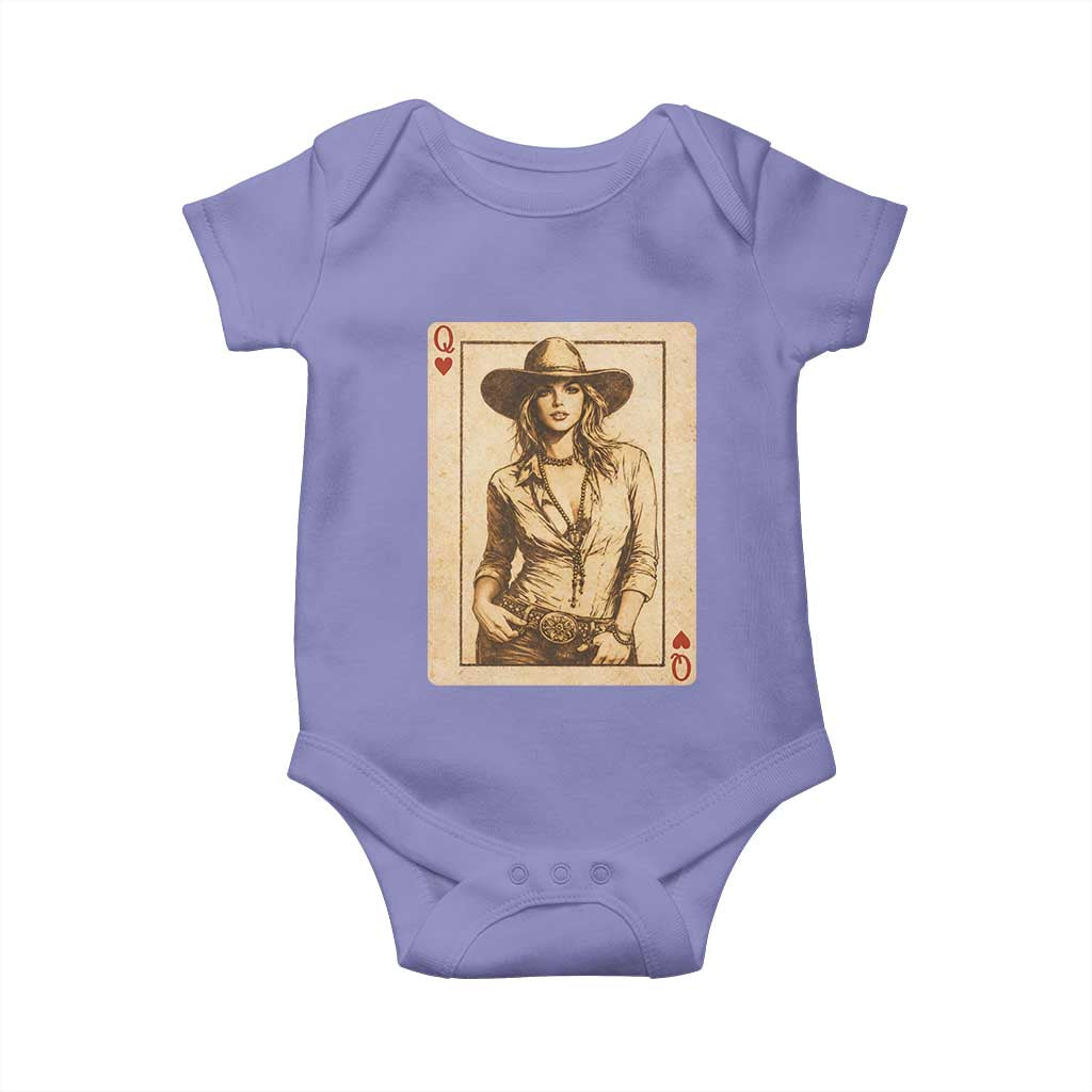 Funny Western Valentine Cowgirl Queen of Hearts Card Baby Onesie TS11 Violet Print Your Wear