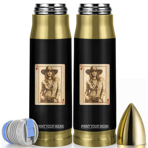 Funny Western Valentine Cowgirl Queen of Hearts Card Bullet Tumbler TS11 Black Print Your Wear