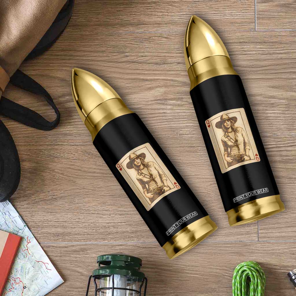 Funny Western Valentine Cowgirl Queen of Hearts Card Bullet Tumbler TS11 Print Your Wear