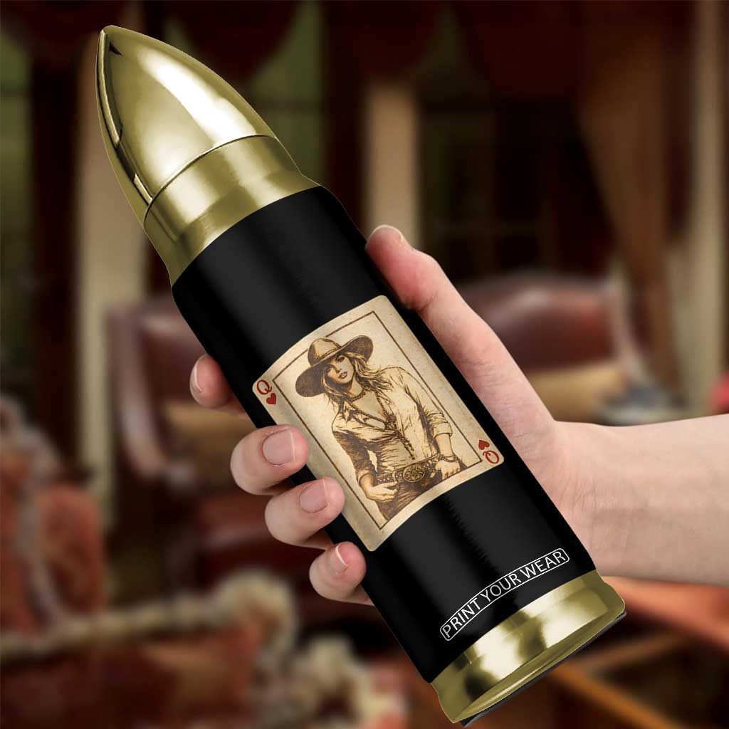 Funny Western Valentine Cowgirl Queen of Hearts Card Bullet Tumbler TS11 Print Your Wear