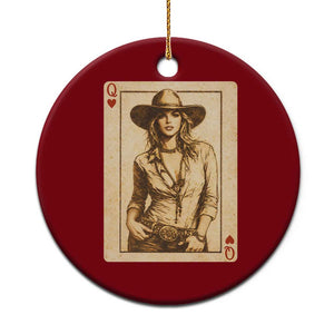 Funny Western Valentine Cowgirl Queen of Hearts Card Ceramic Ornament TS11 1pc Red Print Your Wear