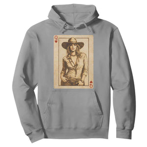 Funny Western Valentine Cowgirl Queen of Hearts Card Hoodie TS11 Sport Gray Print Your Wear