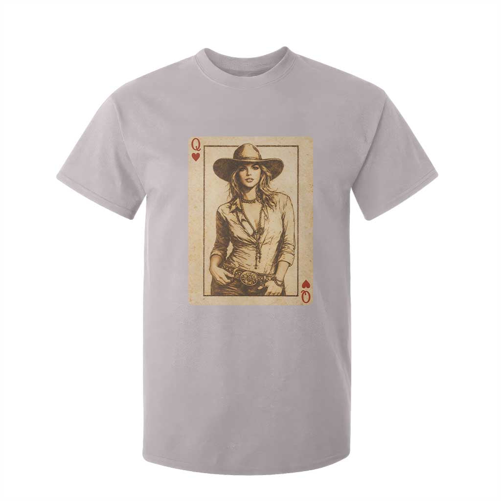 Funny Western Valentine Cowgirl Queen of Hearts Card T Shirt For Kid TS11 Ice Gray Print Your Wear