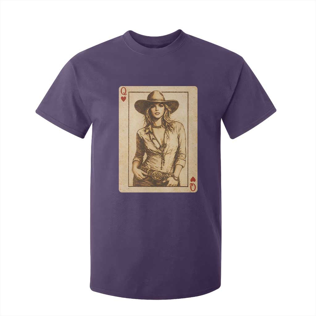 Funny Western Valentine Cowgirl Queen of Hearts Card T Shirt For Kid TS11 Purple Print Your Wear