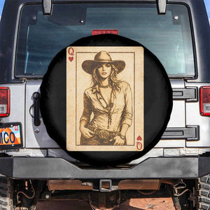 Funny Western Valentine Cowgirl Queen of Hearts Card Spare Tire Cover TS11 No hole Black Print Your Wear