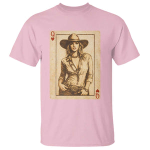Funny Western Valentine Cowgirl Queen of Hearts Card T Shirt TS11 Light Pink Print Your Wear