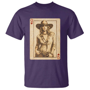 Funny Western Valentine Cowgirl Queen of Hearts Card T Shirt TS11 Purple Print Your Wear