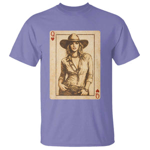 Funny Western Valentine Cowgirl Queen of Hearts Card T Shirt TS11 Violet Print Your Wear