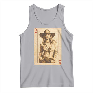 Funny Western Valentine Cowgirl Queen of Hearts Card Tank Top TS11 Athletic Heather Print Your Wear