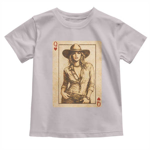 Funny Western Valentine Cowgirl Queen of Hearts Card Toddler T Shirt TS11 Ice Gray Print Your Wear