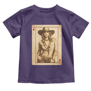 Funny Western Valentine Cowgirl Queen of Hearts Card Toddler T Shirt TS11 Purple Print Your Wear