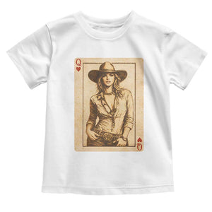 Funny Western Valentine Cowgirl Queen of Hearts Card Toddler T Shirt TS11 White Print Your Wear