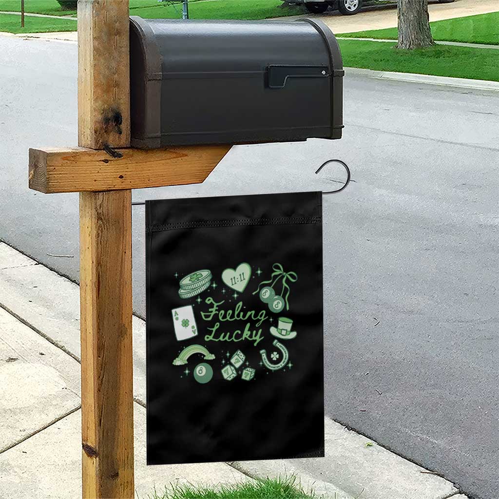 Feeling Lucky St Patricks Day Coquette Shamrock Garden Flag TS11 Print Your Wear