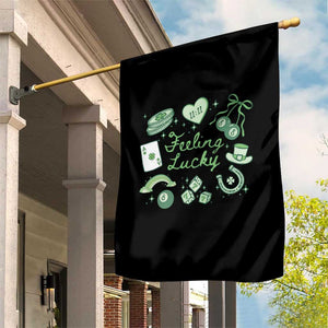 Feeling Lucky St Patricks Day Coquette Shamrock Garden Flag TS11 Print Your Wear