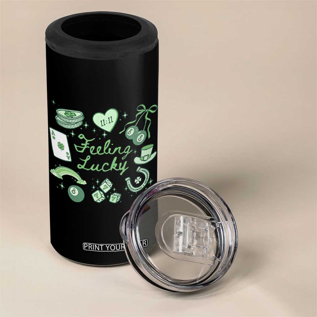 Feeling Lucky St Patricks Day Coquette Shamrock 4 in 1 Can Cooler Tumbler TS11 Print Your Wear