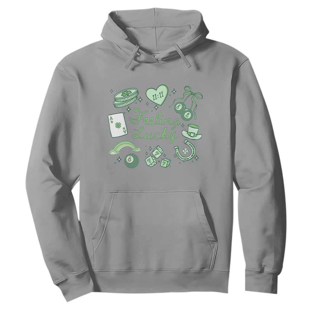 Feeling Lucky St Patricks Day Coquette Shamrock Hoodie TS11 Sport Gray Print Your Wear