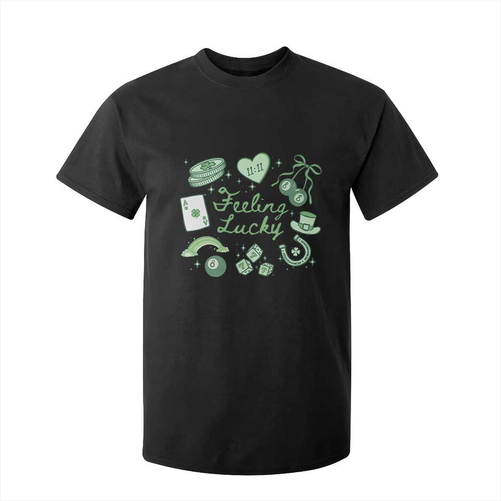 Feeling Lucky St Patricks Day Coquette Shamrock T Shirt For Kid TS11 Black Print Your Wear