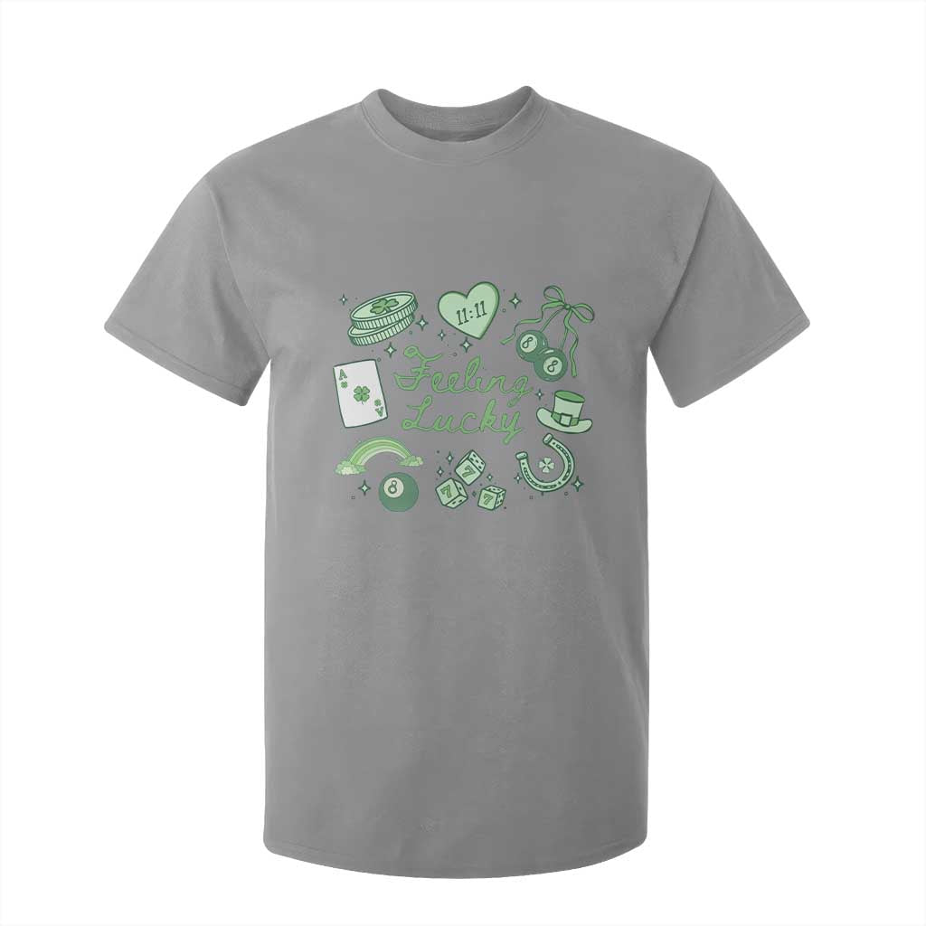 Feeling Lucky St Patricks Day Coquette Shamrock T Shirt For Kid TS11 Sport Gray Print Your Wear