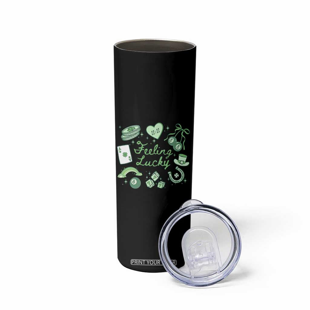 Feeling Lucky St Patricks Day Coquette Shamrock Skinny Tumbler TS11 Print Your Wear