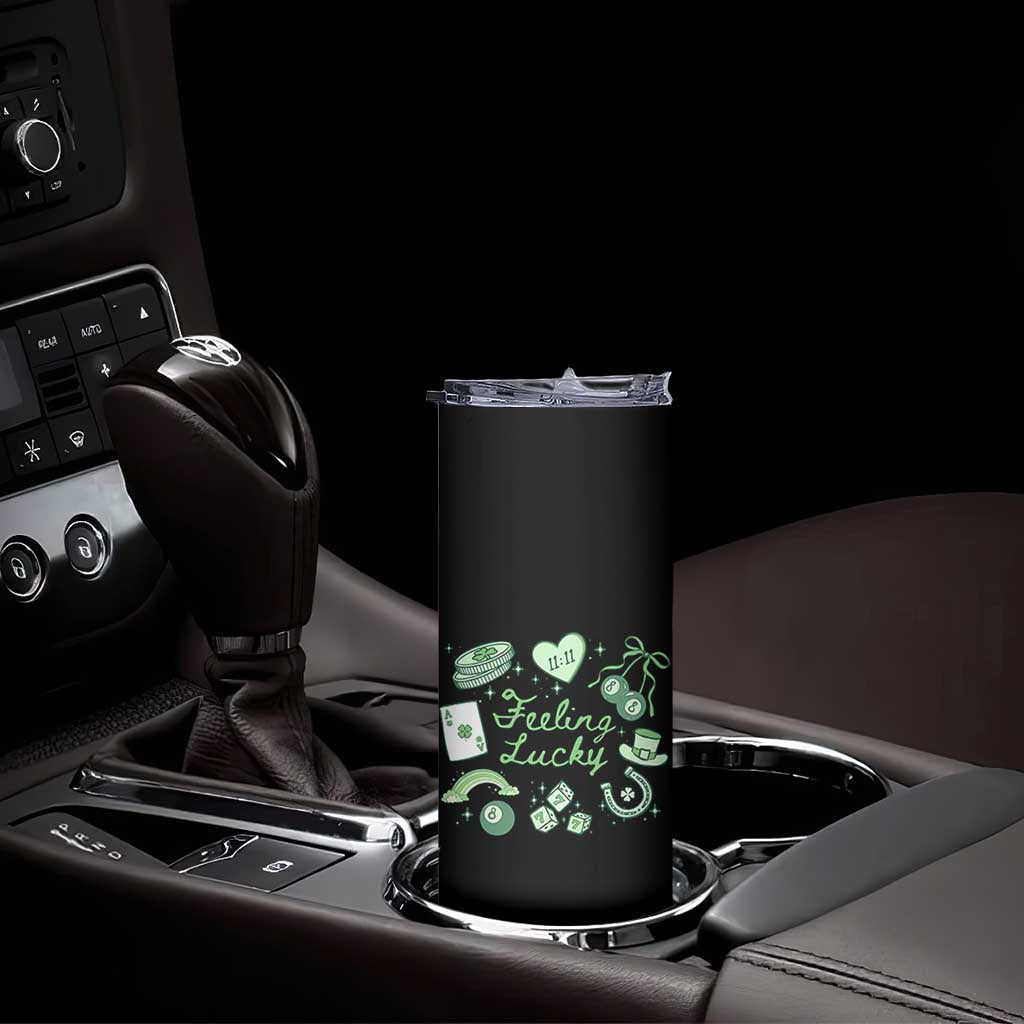 Feeling Lucky St Patricks Day Coquette Shamrock Skinny Tumbler TS11 Print Your Wear