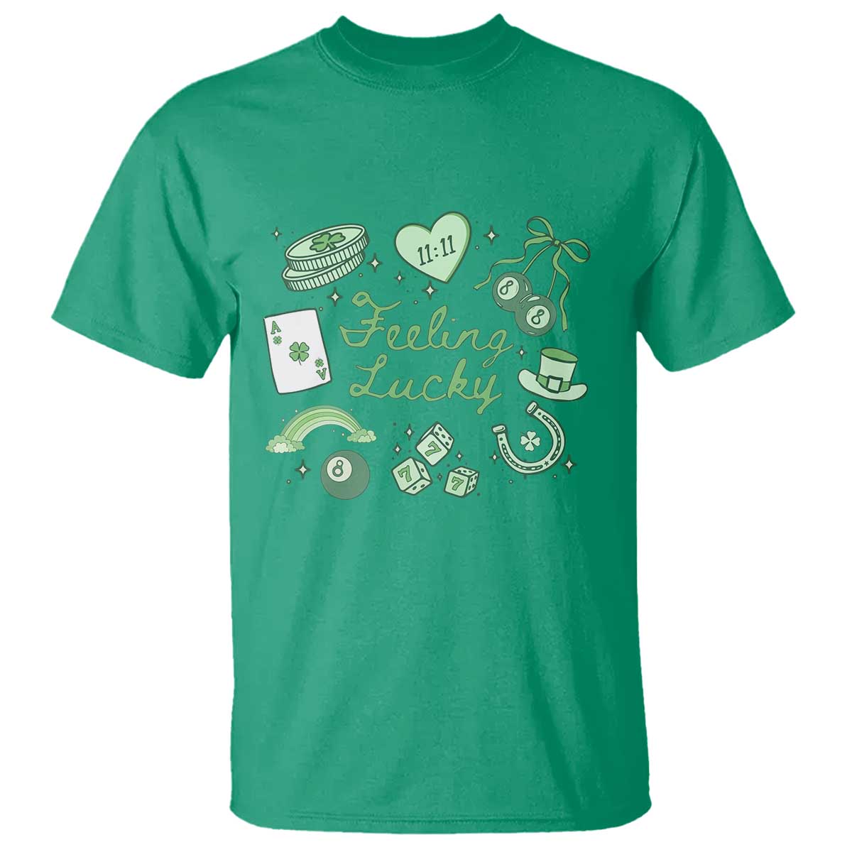 Feeling Lucky St Patricks Day Coquette Shamrock T Shirt TS11 Irish Green Print Your Wear