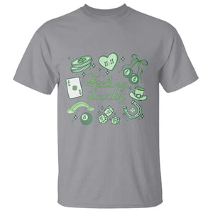 Feeling Lucky St Patricks Day Coquette Shamrock T Shirt TS11 Sport Gray Print Your Wear