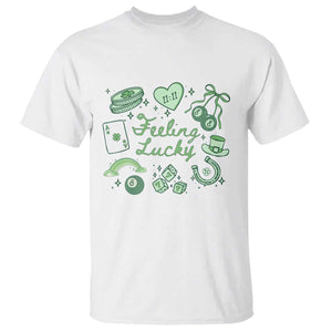 Feeling Lucky St Patricks Day Coquette Shamrock T Shirt TS11 White Print Your Wear