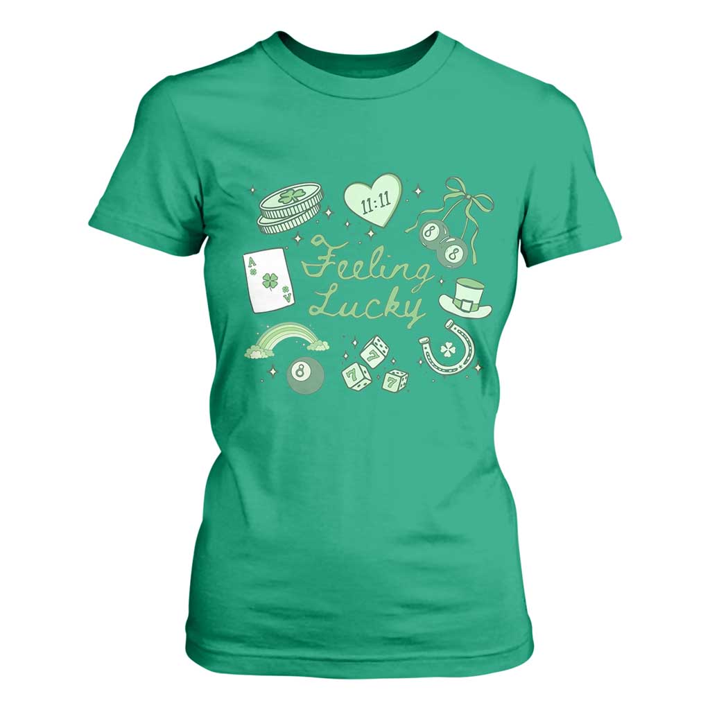 Feeling Lucky St Patricks Day Coquette Shamrock T Shirt For Women TS11 Irish Green Print Your Wear