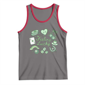 Feeling Lucky St Patricks Day Coquette Shamrock Tank Top TS11 Deep Heather Red Print Your Wear