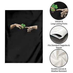Funny St Patricks Day Shamrock The Creation of Adam Meme Garden Flag TS11 Print Your Wear