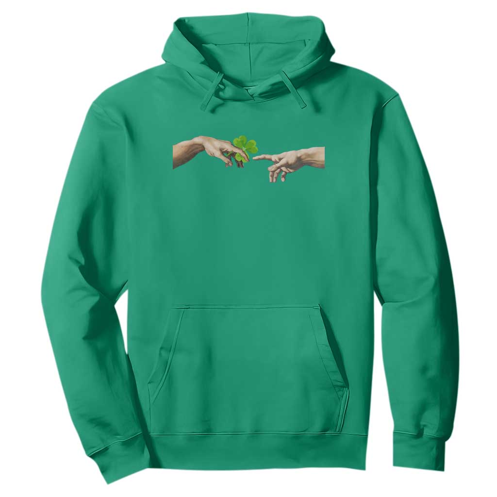 Funny St Patricks Day Shamrock The Creation of Adam Meme Hoodie TS11 Irish Green Print Your Wear