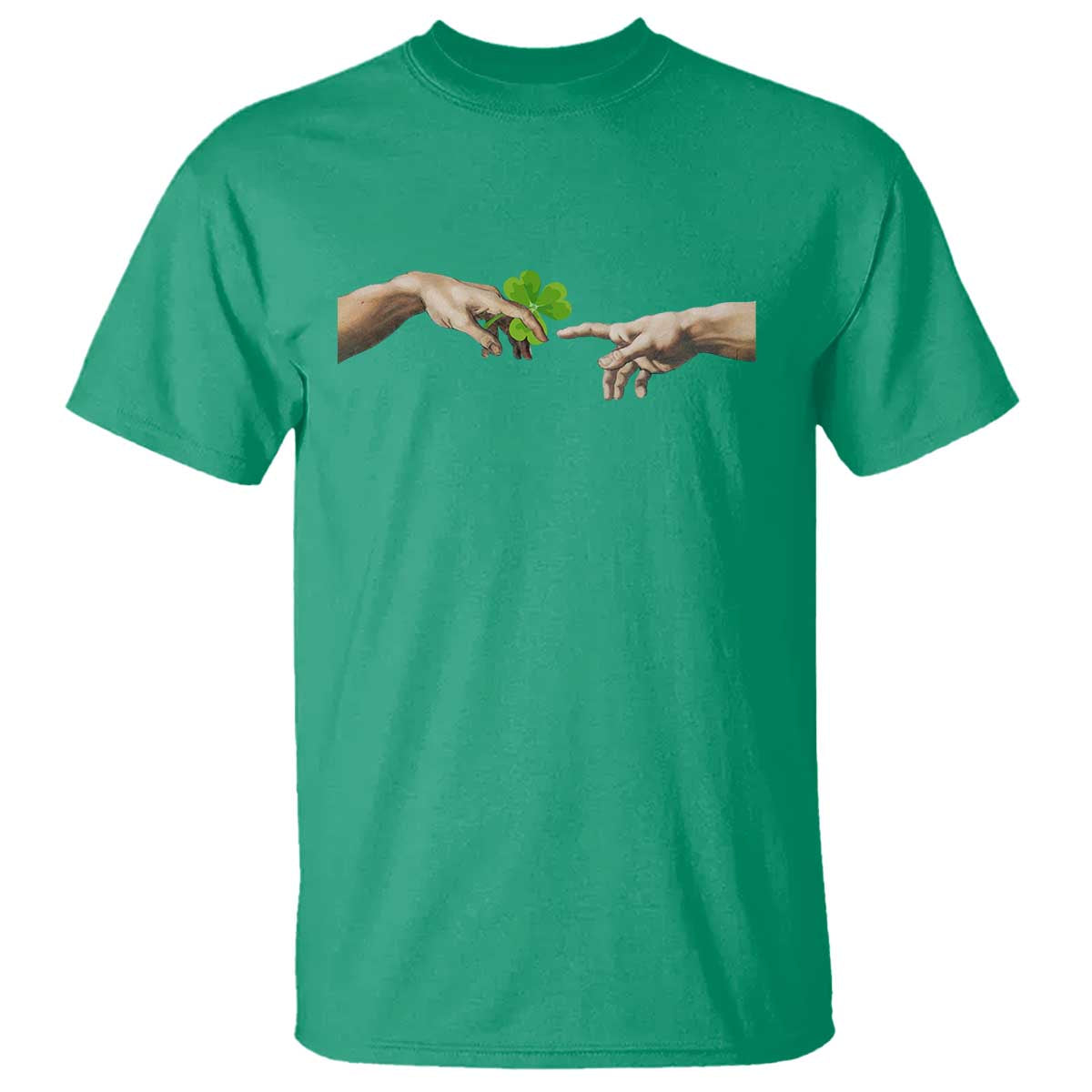 Funny St Patricks Day Shamrock The Creation of Adam Meme T Shirt TS11 Irish Green Print Your Wear
