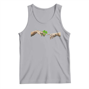 Funny St Patricks Day Shamrock The Creation of Adam Meme Tank Top TS11 Athletic Heather Print Your Wear