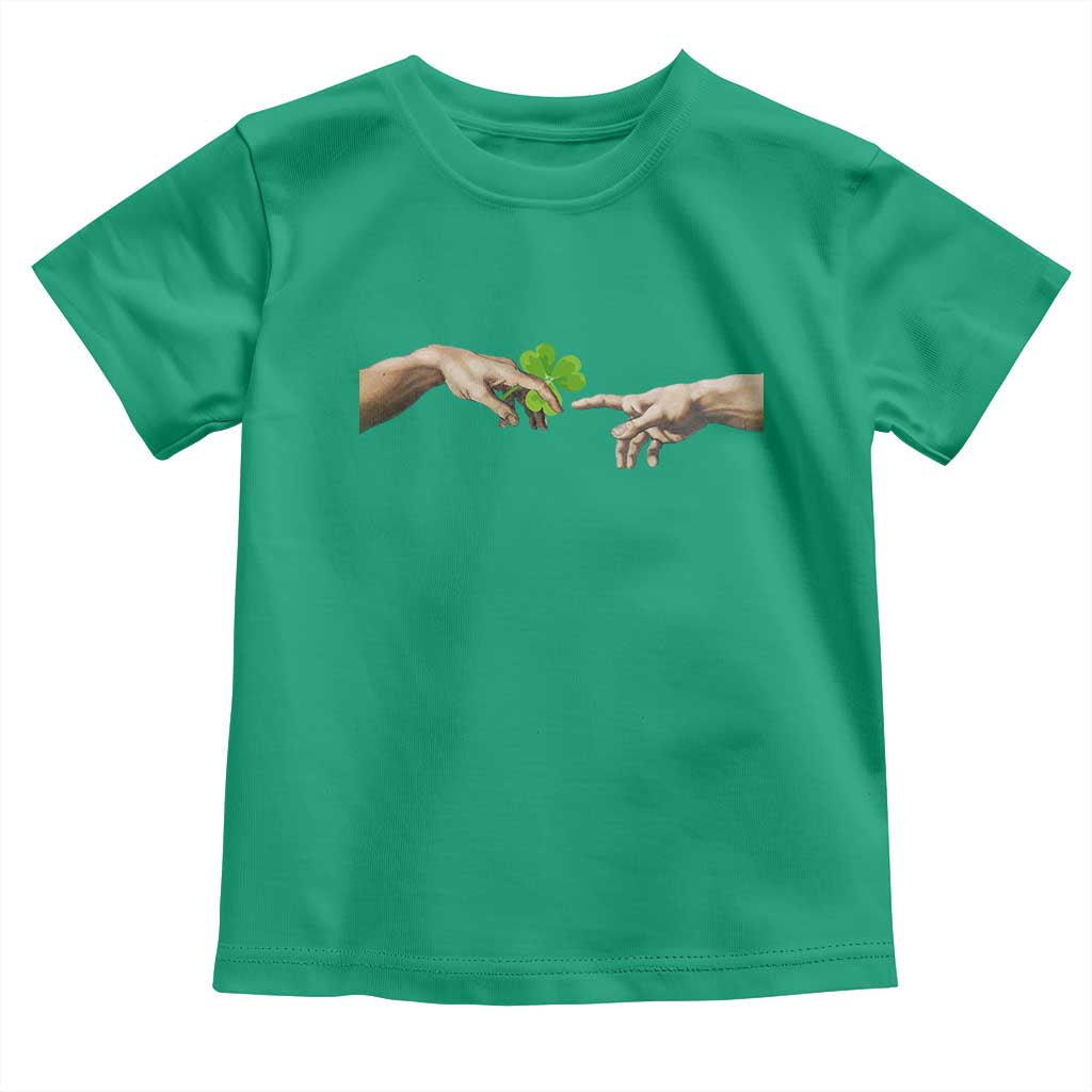 Funny St Patricks Day Shamrock The Creation of Adam Meme Toddler T Shirt TS11 Irish Green Print Your Wear