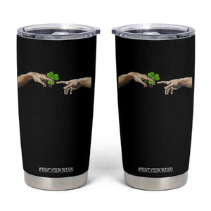 Funny St Patricks Day Shamrock The Creation of Adam Meme Tumbler Cup TS11 Black Print Your Wear
