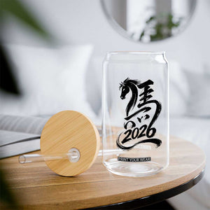 Chinese New Year 2026 Glass Can Year of The Horse Calligraphy Ink Art TS11 Print Your Wear