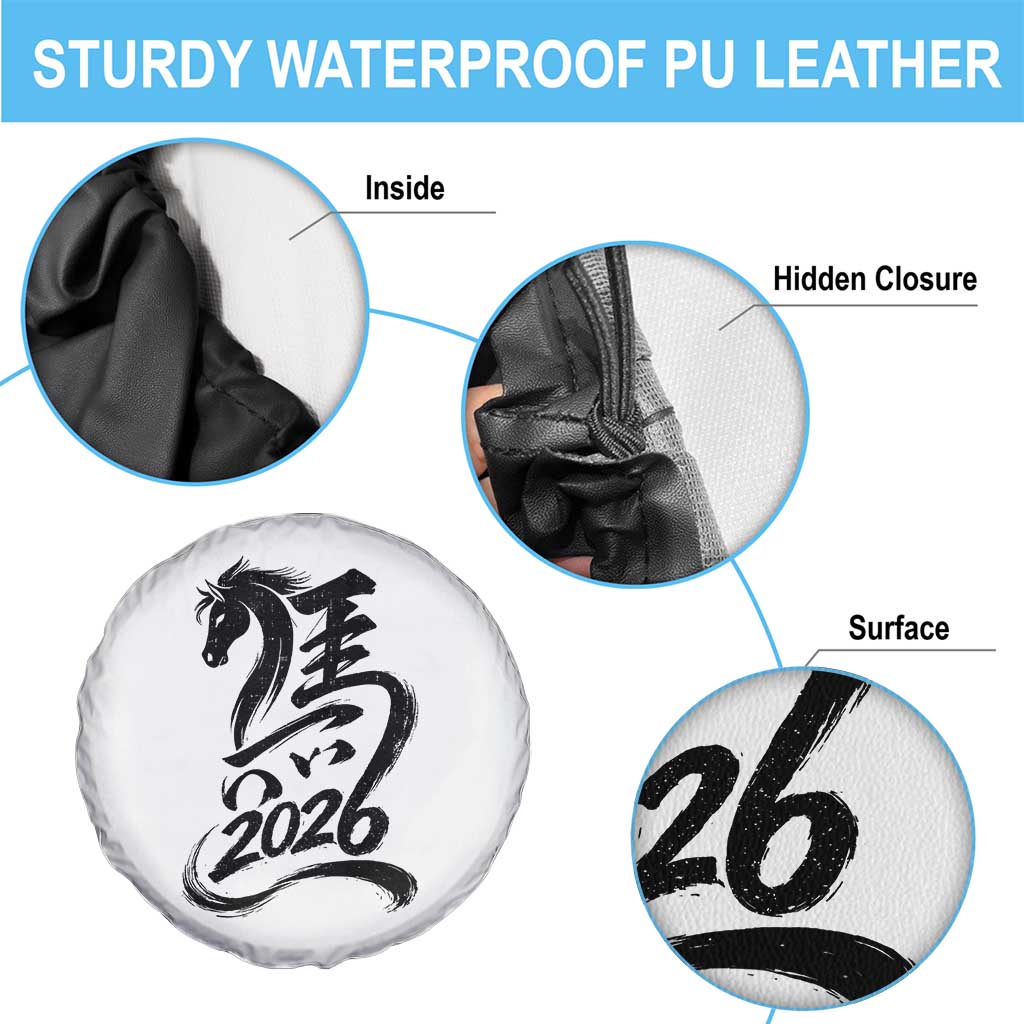 Chinese New Year 2026 Spare Tire Cover Year of The Horse Calligraphy Ink Art TS11 Print Your Wear