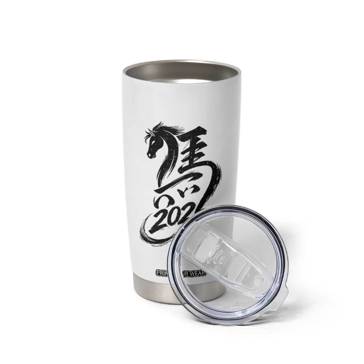Chinese New Year 2026 Tumbler Cup Year of The Horse Calligraphy Ink Art TS11 Print Your Wear