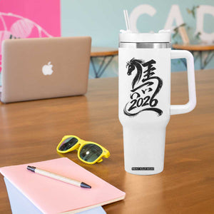 Chinese New Year 2026 Tumbler With Handle Year of The Horse Calligraphy Ink Art TS11 Print Your Wear