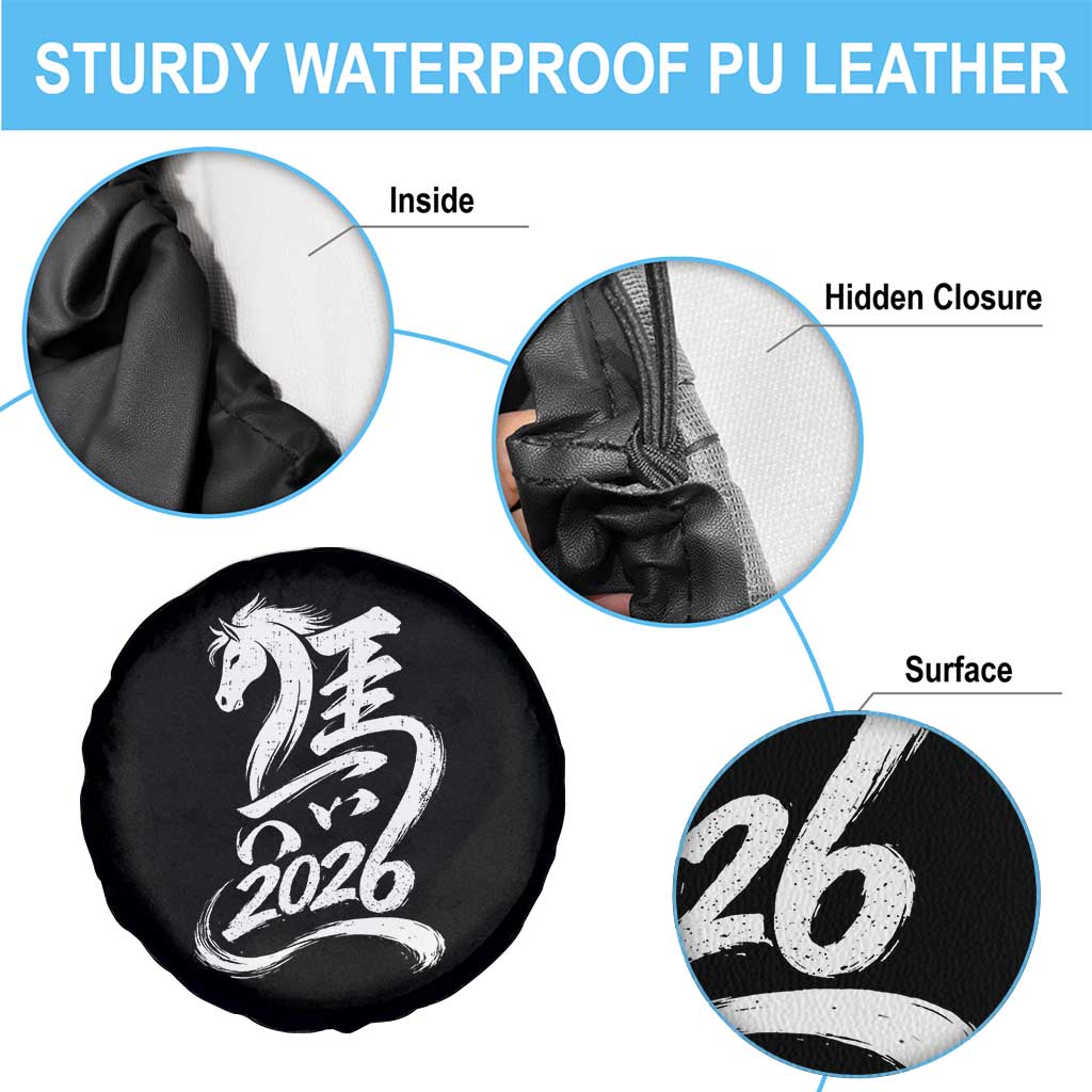 Chinese New Year 2026 Spare Tire Cover Year of The Horse Chinese Calligraphy Art TS11 Print Your Wear