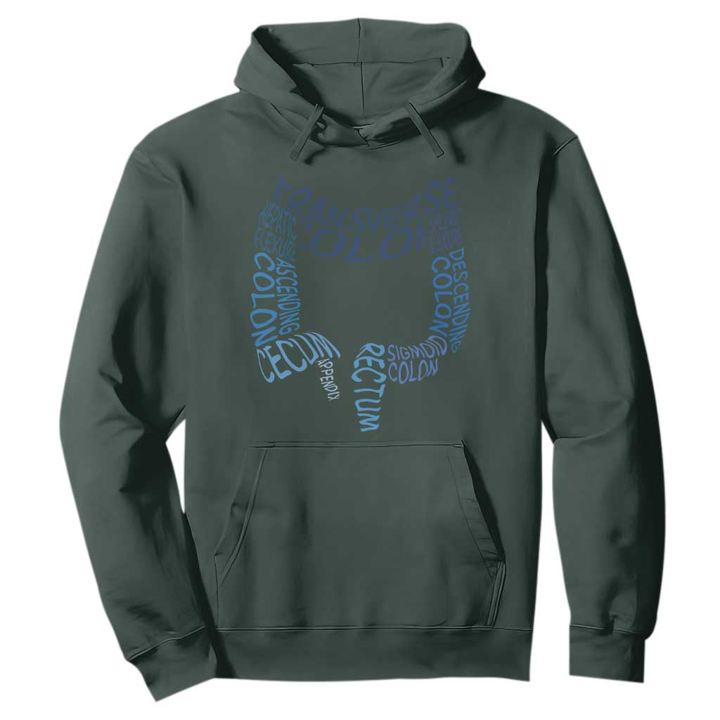 Funny GI Endoscopy Nurse Hoodie Vintage Retro Colon Anatomy Colonoscopy TS11 Dark Forest Green Print Your Wear