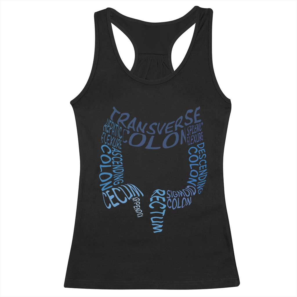 Funny GI Endoscopy Nurse Racerback Tank Top Vintage Retro Colon Anatomy Colonoscopy TS11 Black Print Your Wear