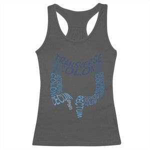 Funny GI Endoscopy Nurse Racerback Tank Top Vintage Retro Colon Anatomy Colonoscopy TS11 Dark Heather Print Your Wear