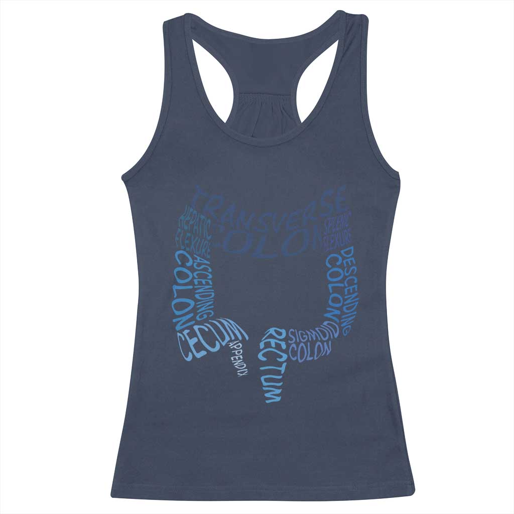 Funny GI Endoscopy Nurse Racerback Tank Top Vintage Retro Colon Anatomy Colonoscopy TS11 Navy Print Your Wear