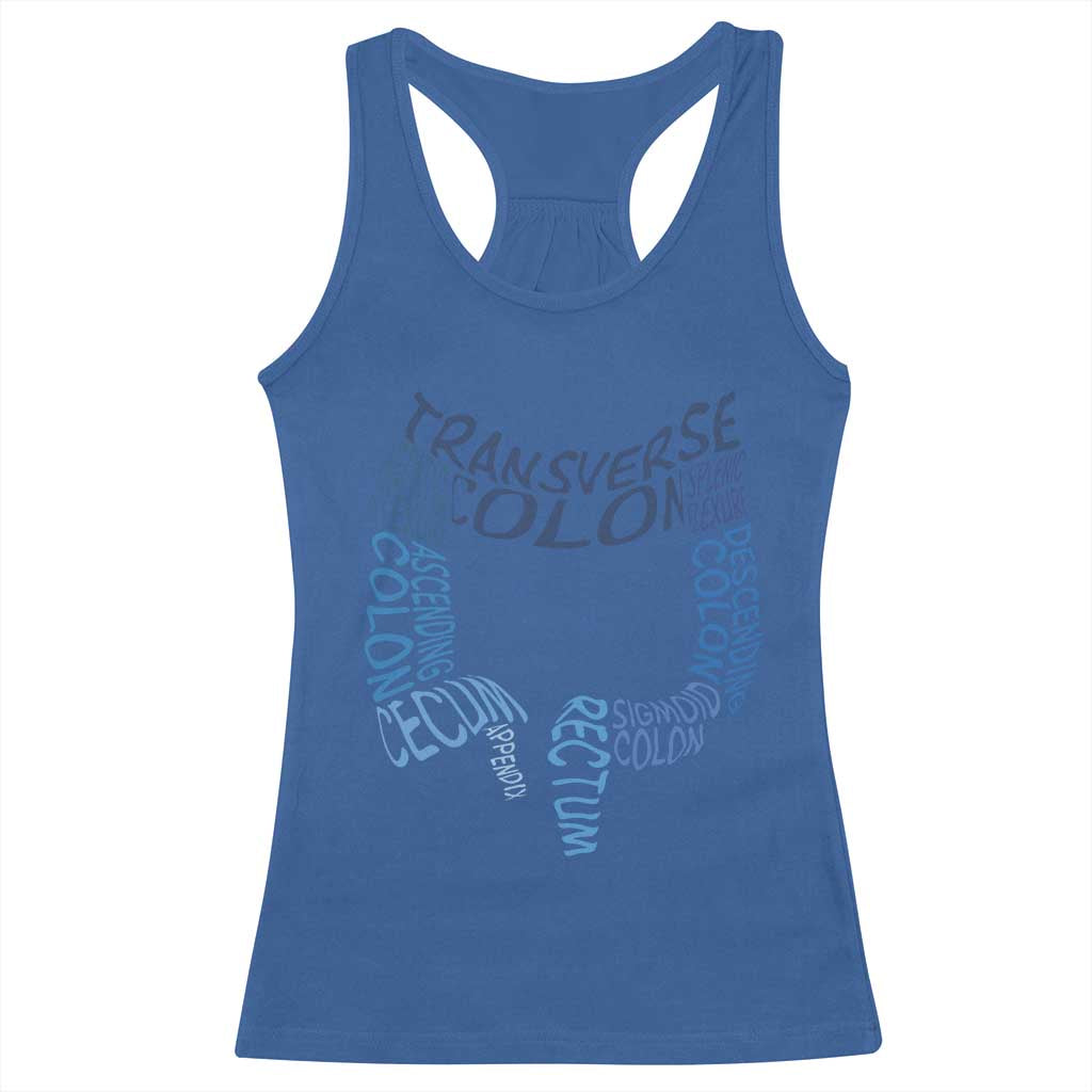Funny GI Endoscopy Nurse Racerback Tank Top Vintage Retro Colon Anatomy Colonoscopy TS11 Royal Blue Print Your Wear