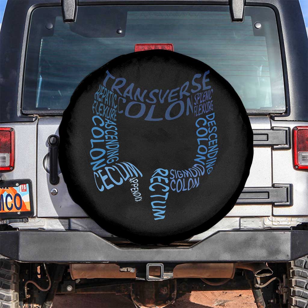 Funny GI Endoscopy Nurse Spare Tire Cover Vintage Retro Colon Anatomy Colonoscopy TS11 No hole Black Print Your Wear