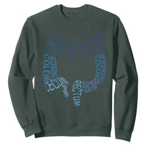 Funny GI Endoscopy Nurse Sweatshirt Vintage Retro Colon Anatomy Colonoscopy TS11 Dark Forest Green Print Your Wear